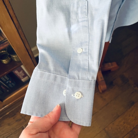 Lauren Ralph Lauren Classic Fit Non Iron men’s button shirt 16 32-33 light blue - Picture 6 of 8